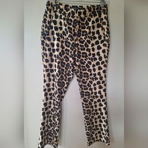 Zara Basic Mini Flare Leopard Pants. Stretchy. Womens size S